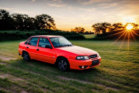 NEXIA, parked in front of an abandoned red barn near a sprawling corn field, masterpiece, award winning, hyper realistic, natural lighting, sunset:1.0, muted colors, sharp focus, smooth, intricate details, 8k wallpaper, trending on artstation
 <lora:NEXIA:1>