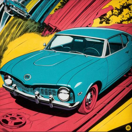 <lora:jackkirby1960s:1>a car in the style of jackkirby60