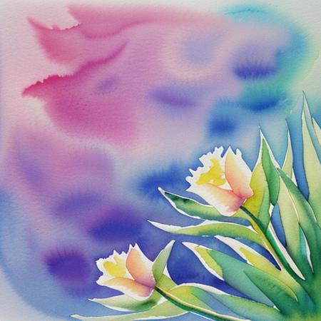 Title: "Whimsical Watercolors: The Serene Elegance of a Pastel Dreamscape"
ArtStyle: Watercolor Painting Style Drawing
- Texture: Soft and fluid, characteristic of watercolor techniques, with washes of color and gentle gradations
- Color Palette: Delicate and dreamy pastels, with an emphasis on light blues, pinks, lavenders, and soft greens
SceneDescription:
- Setting: A picturesque, watercolor environment
- Elements: Dreamlike interpretations of nature, such as a blurry field of flowers, a gentle stream, or a distant, misty forest
- Lighting: Soft, diffused light that enhances the watercolor effect, creating a warm, gentle ambiance
- Additional Details:
- Atmospheric Quality: Hints of color bleeding or watercolor drips, emphasizing the artistic medium
Mood: A serene and enchanting portrayal, capturing the quiet beauty and soothing essence of a whimsical, pastel watercolor world