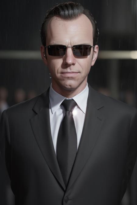 (Night:1.7), in the rain ,in front of a group of people in suits,
Standing at attention,
Black_suit,Black_jacket,shirt,sunglasses,
<lora:Agent_Smith_Matrix-KK77-V1:0.7>,Black_tie,
Black_hair,Short_hair, blue_eyes,forehead,facial hair,(With_no_beard:1.3),
1 old_Man, 50yo,male,looking at viewer,
official art,extremely detailed CG unity 8k wallpaper, perfect lighting,Colorful, Bright_Front_face_Lighting,
(masterpiece:1.0),(best_quality:1.0), ultra high res,4K,ultra-detailed,
photography, 8K, HDR, highres, absurdres:1.2, Kodak portra 400, film grain, blurry background, bokeh:1.2, lens flare, (vibrant_color:1.2)