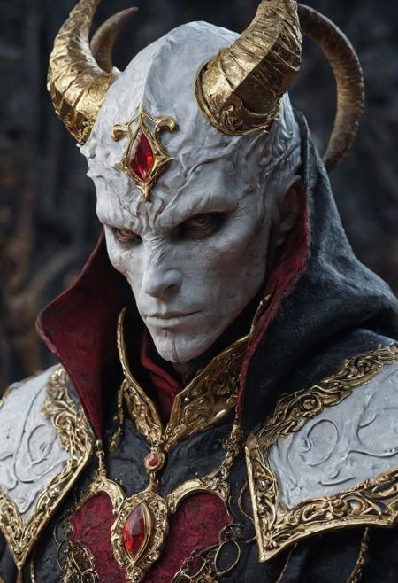 tiefling male infernal aristocrat, white porcelain skin, wearing tight elegant hooded dress adorned with gold and ruby, in the style of unreal engine 5. Apocalypsecore backround.
Wide range of colors., Dramatic,Dynamic,Cinematic,Sharp details
Insane quality. Insane resolution. Insane details. Masterpiece. 32k resolution.
<lora:add-detail-xl:0.95> <lora:dvr-lnds-sdxl:0.3> dvr-lnds-sdxl <lora:MJ52:0.25> <lora:ral-apoctvisn-sdxl:0.3> ral-apoctvisn <lora:zavy-cntrst-sdxl:0.35> dark, chiaroscuro, low-key <lora:zavy-rmlght-sdxl:0.41> zavy-rmlght <lora:SDXLFaeTastic2400:0.225>