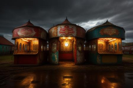 (masterpiece),   a fairground    , 8k, highest quality , by style-abandoned2