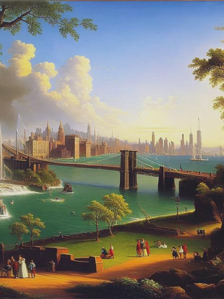 <lyco:ThomasCole:1.0> brooklyn bridge park by thomas cole