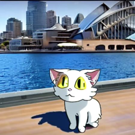 <lora:suzume:1>, 1cat, Sydney Opera House