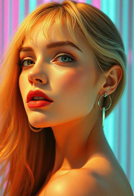 high quality design aesthetics, synth pop, detailed, pop album cover, beautiful young white woman