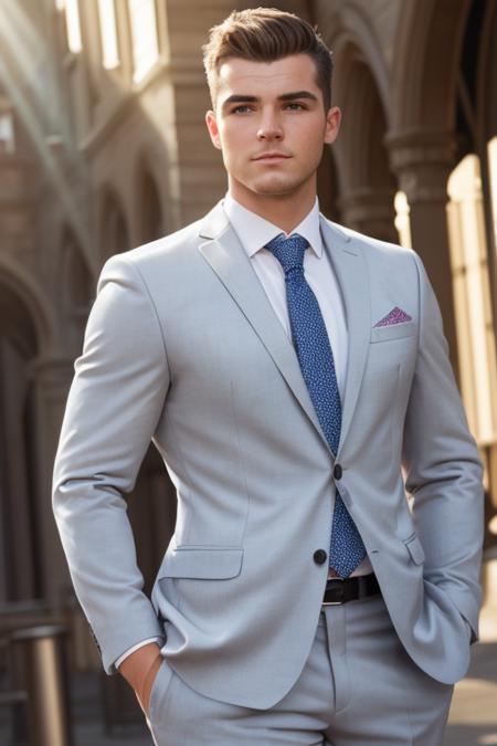 a Curvy  European man male, standing, wearing a business suit, relaxed, natural skin, detailed skin, (freckles:0.2), (pores:0.2), hdr, sharp focus, (diffuse light:1.3), (soft light:1.5), global illumination,