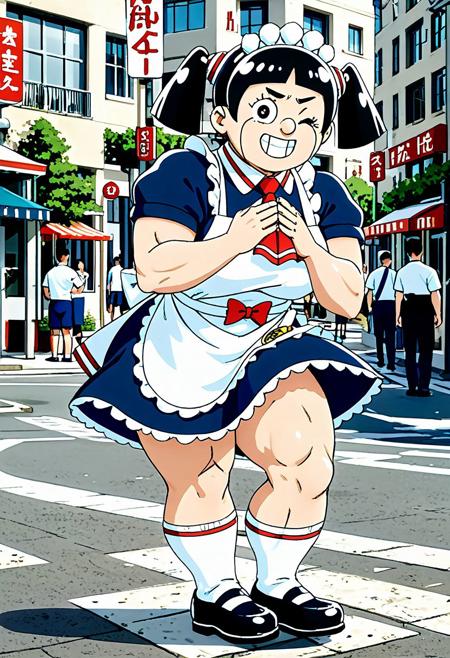 mar-roboco, black eyes, bowl cut, black hair, short twintails, maid headdress, mar-roboco outfit, red neckerchief, maid, maid apron, white socks, black shoes, mar-roboco, black eyes, bowl cut, black hair, short twintails, maid headdress, mar-kthroboco, black hair, bob cut, short twintails, grey eyes, maid headdress, mar-kthroboco outfit, red neckerchief, maid, maid apron, white socks, black shoes, mar-kthroboco, black hair, bob cut, short twintails, grey eyes, maid headdress,