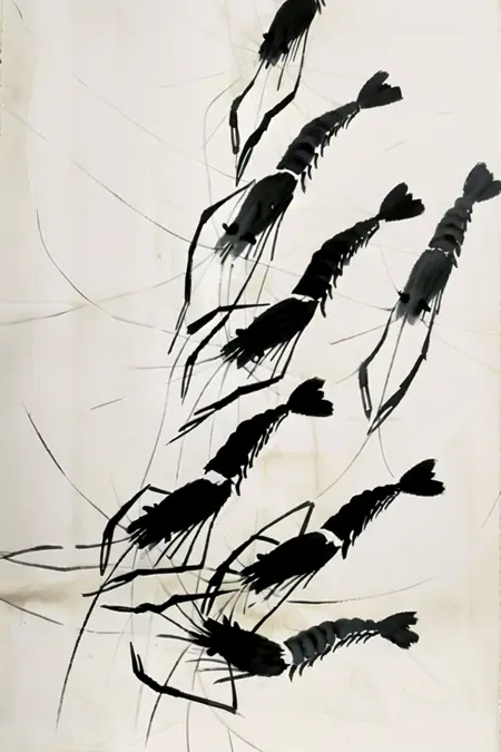JZCG034-Traditional Chinese painting-shrimp