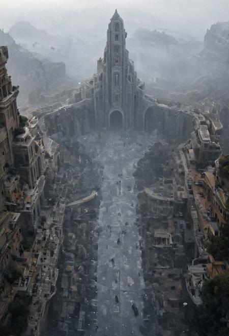 POV view , DOF,
(Ancient civilization, Alien Prometheus movie scene, dune movie scene:1.5), (The colonial city of the future, in the mist-filled Grand Canyon, on an unknown Earth-like planet, 2 moon on sky, Spaceship flight connects colonies, waterfulls:1.3), (Machu Picchu, a mountain settlement, incredibly spectacular:1.2), (Mario Botta:1.3), (avant-garde, future, reality, science fiction, photorealistic), (modern architecture:1.2), White limestone with black granite, fountain, waterfall, landmark, square, path, narrow street,
(Large Files, Ultra Realistic, 8K, 16k, FHD, HD, VFX, Perfect, Photography, composition, Architecture Sales Photography, Architecture Competition, Ultra High Resolution, Cinematography, High Resolution Image:1.1), (dramatic lighting, direct sunlight, ray tracing, clear shadow:1.2),  (real landscape:1.1), (blurred background:1.0), (urban background, more_details) ,
great lighting, clear, hillscastel, <stardeaf-cold-arc>, xtower, industrialbuilding