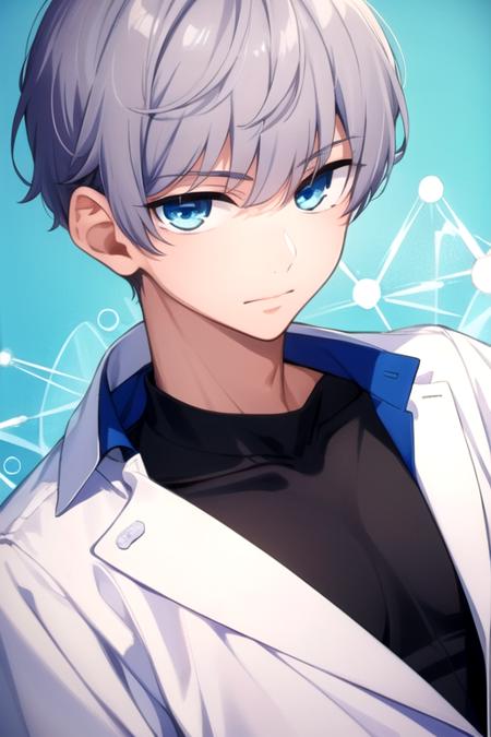 ruou_mori grey hair blue eyes