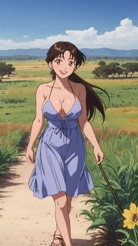 ジャングルの王者ターちゃん, ヘレン野口, Helen Noguchi, black hair, long hair, ponytail, brown eyes, Running on the African Savanna