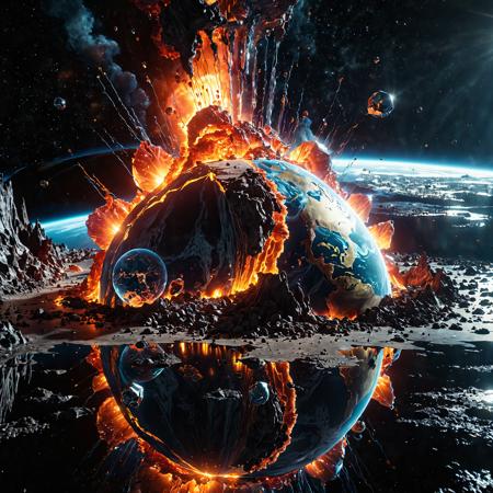 cinematic still piercing light, (aesthetic:1.1), (dim colors:1.2), BREAK, A futuristic epic disaster scene of Earth drowning in another planet made of translucent materials, and its internal structure is clearly visible, including magma spills and light-emitting explosions. its precise construction and possible geostructure . High-tech and futuristic holographic scan of planet body,bioluminescence ,fiber optics, masterpieces, octane rendering, unreal engine, , intricate details, UHDR , 32K . emotional, harmonious, vignette, 4k epic detailed, shot on kodak, 35mm photo, sharp focus, high budget, cinemascope, moody, epic, gorgeous, film grain, grainy, piercing light, (aesthetic:1.1), (dim colors:1.2), BREAK, A futuristic epic disaster scene of Earth drowning in another planet made of translucent materials, and its internal structure is clearly visible, including magma spills and light-emitting explosions. its precise construction and possible geostructure. High-tech and futuristic holographic scan of planet body,bioluminescence,fiber optics, masterpieces, octane rendering, unreal engine,, intricate details, UHDR, 32K, cinematic, professional, winning candid, highly detailed, warm color, modern, stylish, amazing, awarded, best, romantic, dramatic, contemporary, deep vibrant, complex, original, beautiful, sleek