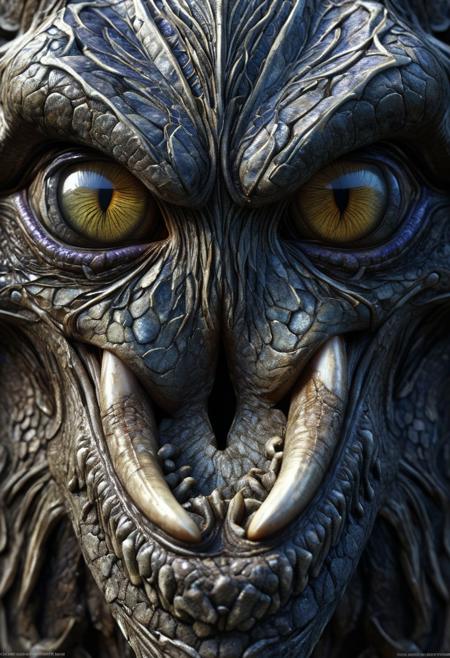 (Ancient creature eyes are large, multifaceted irises, many eyes, bonelike texture, mouth open,:1.1) ( intricate patterns of what appear to be both organic and inorganic matter intertwine), (helping the souls of humans transition to another life inside its mouth,:1.1) high quality, photorealism, OverallDetail