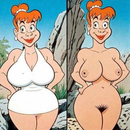 onoff, Wilma Flintstone, still image from classic cartoon