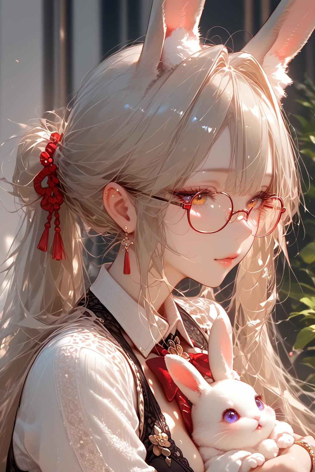 score_9,score_8_up,score_7_up,expressiveh,source_anime,
rabbit girl,animal ear fluff,white_rabbit,glasses,pivoted ears,solo,Drooping ears,
<lora:Expressive_H:1>,<lora:RLI 0.2v:0.7>,<lora:AIã¤ã©ã¹ããããã:0.25>,