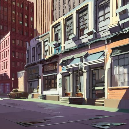 gotham, newyork apartmentbuilding, brick building, store front, marketplace, PaintStyle3