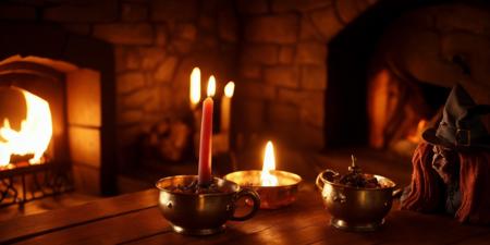 <lyco:witch house_v2.0:1> witch house, sharp, amazing, bokeh, canon dslr, realistic, cauldron, fireplace