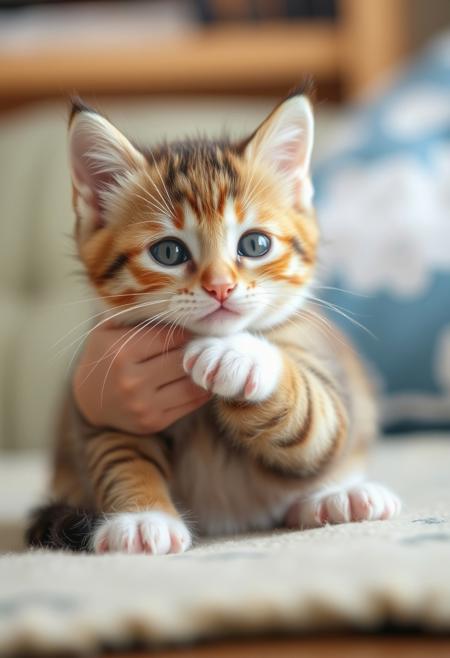 cute little baby kitty hug