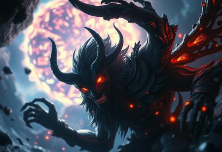 cinematic lighting, dynamic composition, high detail, photorealism, dramatic shadows, glowing elements, vivid colors, fantasy scene, magical realism, intricate textures, (strong contrast:1.3), storytelling atmosphere, fantasy character, glowing eyes, surreal setting, dynamic motion, unfolding action, (high resolution:1.4), richly detailed environment, mystical, [calm background]