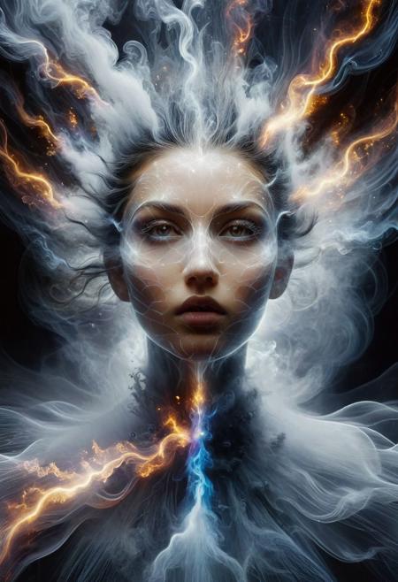 photo of TWbabeXL01, NSFW, (Reflection Photography by Larry Sultan and Arnold Genthe:1.2), upper body:1.2, award winning, enenra, formless mist like creature, made of smoke and vapor, transluscent, transparent, uncorporeal, humanoid shape in the smoke, glowing radiant presence, mystical ephemeral appearance,mist, benign neutral entity, colorful,
(aesthetic of expressionism with submersion atmosphere:0.5), anti-aliasing, clear perception, f/4, symmetry and balance,
experimental extraordinary work with refined details, <lora:ral-elctryzt:0.8> ral-elctryzt
