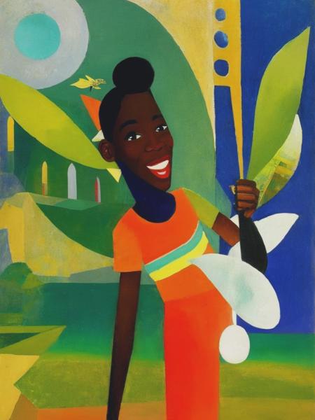 <lyco:RomareBearden:1.0> tooth fairy, romare bearden