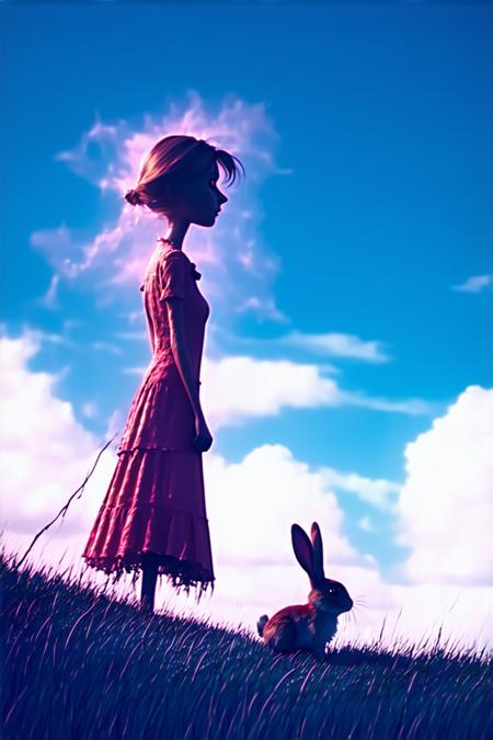 abstract digital photo on the theme: makes you larger
,mother gives you,Alice,ten feet tall, chasing rabbits,
