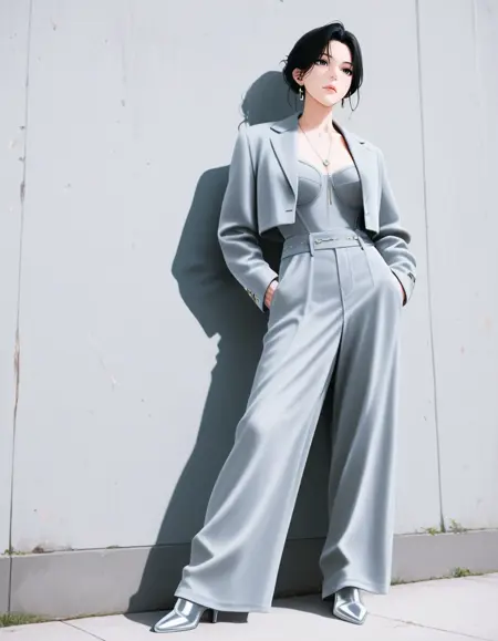 Clothing: Handsome gray