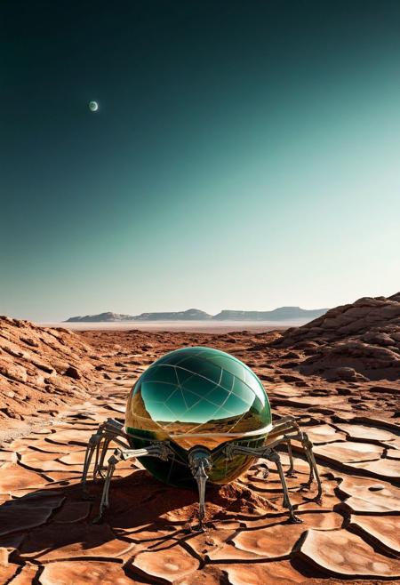 Architectural style _background, scenery of alien world scape, arid hostile planet and two suns ,illustration, Clear, Clean lines, geometric shapes, 3d structure of Gigantic Ttitan1.3 skeleton laying on its back with  whitish dry on the sun bones, structural, modern, terrifying, architectural drawing, highly detailed, insane intricacy, ultra detailed, perfectly shaped, precision1.5, perfection1.1, only cold tones: umbra and cold green-aventurine, post-apocalyptic , cold dim sky with glaring suns, ((terrain painted in agates with very dark spots)),