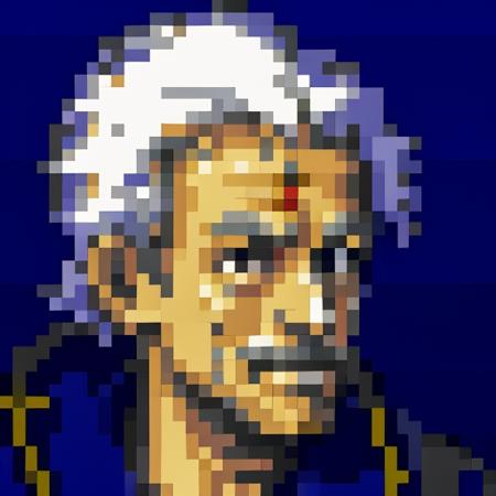 <lora:Final Fantasy 6 Portraits - V1-000004:0.75> Final_Fantasy_6_portrait, SNES, low resolution, pixelart, blue background,  1boy, old, geezer, pope