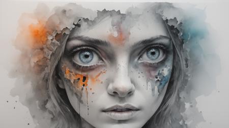 birds eye view on innocent girl looking trough an broken well into the eternal abyss of  pain and hate,(double exposure:1.3),hidden devil eyes in misty fog,in the style of (alcohol ink:1.2),knife pastel,flaky salt effect,redundant pointilismus,hyperrealistic,splash art,color depth,iridescent complementary colors,holographic,dramatic flickering  back light,<lora:InkWashpainting:0.6>,<lora:add-detail-xl:0.8>,<lora:nurlens_SDXL_V0.1:0.5>,sureal hypercreative masterwork by head of prompt engineering,intricate maximalism,