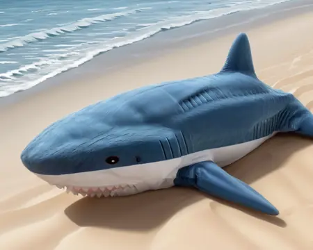 fluffy shark cushion