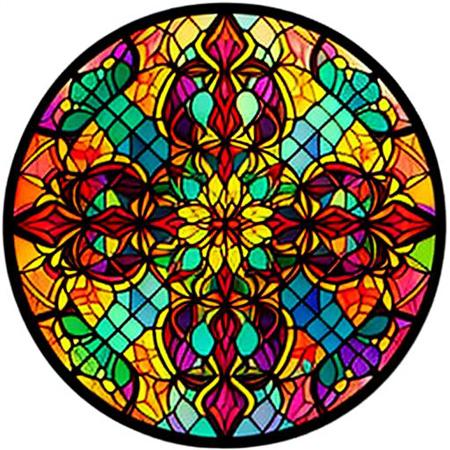 psychadelic glass <lora:sglass:0.8> stained sglass style circle