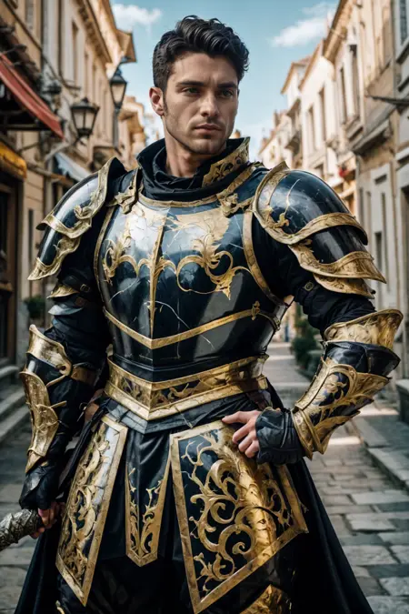 Gold Black Marble Armor