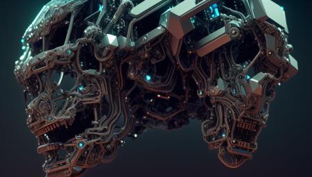 d47d cybernetic, intricate symmetrical circuitry and greebling, impossible geometry, 3d octane render, by beeple, by fvckrender, intricate details, complex lighting, ray traced reflections, metallic, trending on behance, trending on artstation