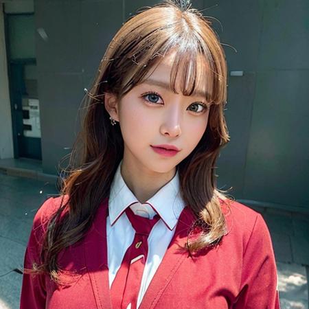 <lora:japaneseDollLikeness_v10:0.5> <lora:koreanDollLikeness_v15:0.5>, aespakarina, on school, RAW,(8k, best quality, masterpiece:1.2),(intricate details:1.4),(photorealistic:1.4),octane render, complex 3d render ultra detailed, studio soft light, rim light, vibrant details, ultra detailed, realistic skin texture, detailed face, beautiful detailed eyes, extremely detailed CG unity 8k wallpaper, makeup, (full body),(perfect anatomy),(wide hip:1.3),(school red uniform:1.5),