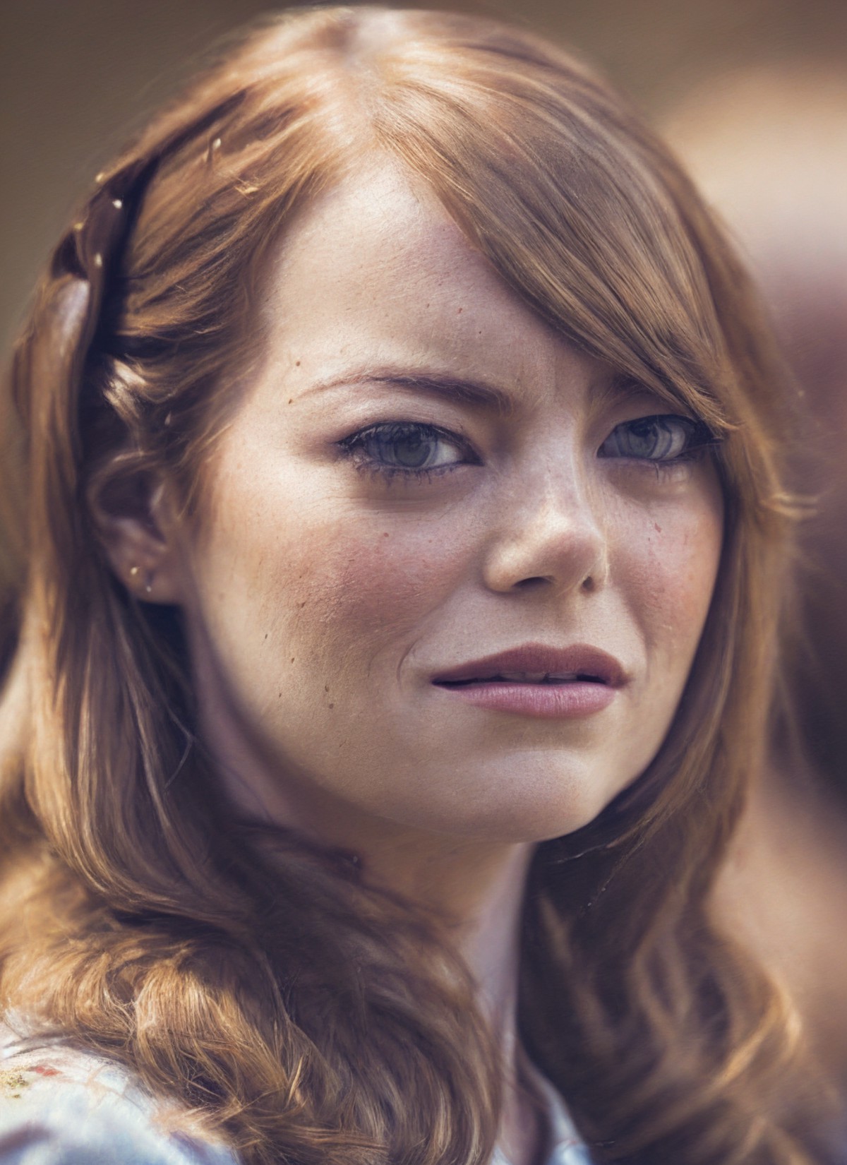 a photo of sks woman, ((detailed face)), ((canon m50)), (High Detail), Sharp, 8k, <lora:locon_emmastone_v1_from_v1_64_32:1.4>