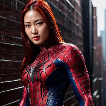 score_9, score_8_up, score_7_up, best quality, realistic, masterpiece, beautiful detail, hyperrealistic, ((1girl, woman body, big breasts)), amazing detailed full body of a beautiful korean mary jane, wearing a realistic and highly detailed black raimi spider-man suit, ((huge muscular girl)), amazing detailed full body portrait of a sexy korean girl, wearing a realistic and highly detailed raimi spider-man suit, ((huge muscular girl)), professional model wears ultra - detailed raimi spider - man suit, ultra - detailed and grained raimi spiderman suit, suit covered entire body and hand, spiderman gloves, wet,, wet, (close up selfie pose, smile), close up, octane render, highly detailed, volumetric, dramatic lighting, (highest quality:1.1), (HDR:1.3), (top quality, best quality), realistic, high definition,