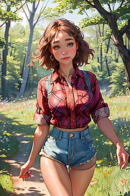 DEN_miss_kultanen,
(walking through a tallgrass meadow wearing (Jean shorts:1.3) and (plaid shirt:1.3), meadow, wild, overgrown, walking,:1.2),
clothing, dressed, fully clothed,, clothing,
bokeh, f1.4, 40mm, photorealistic, raw, 8k, textured skin, skin pores, intricate details  <lora:epi_noiseoffset2:1>, epiCRealism