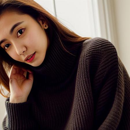 instagram photo, closeup face photo of 23 y.o very beautiful vampire girl in black sweater, cleavage, pale skin, (smile:0.4), hard shadows, (anime:0.15), (style of Leonardo Da Vinci:0.15