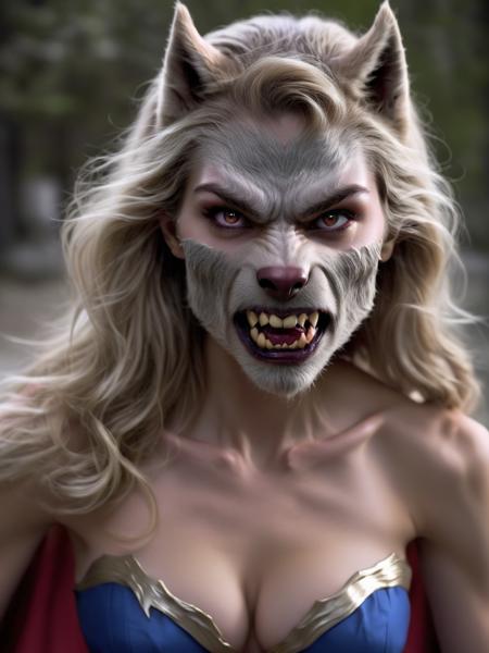 Supergirl turning into a werewolf