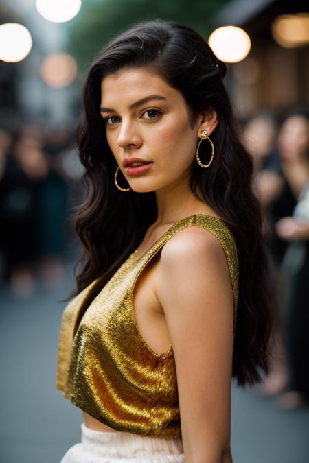 Realistic photo of a beautiful j3ss1c4p-v1 woman,  1girl, solo, long hair, looking at viewer, skirt, simple background, brown hair, black hair, brown eyes, jewelry, standing, full body, earrings, parted lips, shoes, armpits, high heels, arms up, lips, fashion, soft lighting, professional Photography, Photorealistic, detailed, RAW, analog, sharp focus, 8k, HD, DSLR, high quality, Fujifilm XT3, film grain, award winning, masterpiece<lora:j3ss1c4p-v1:1.0>