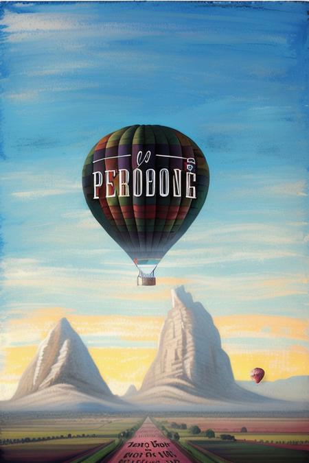 painting of a hot air balloon by Typography_Portrait <lora:Typography_Portrait:0.7>