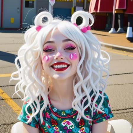 beautiful, strange, colorful, woman, city, happy, wonderful