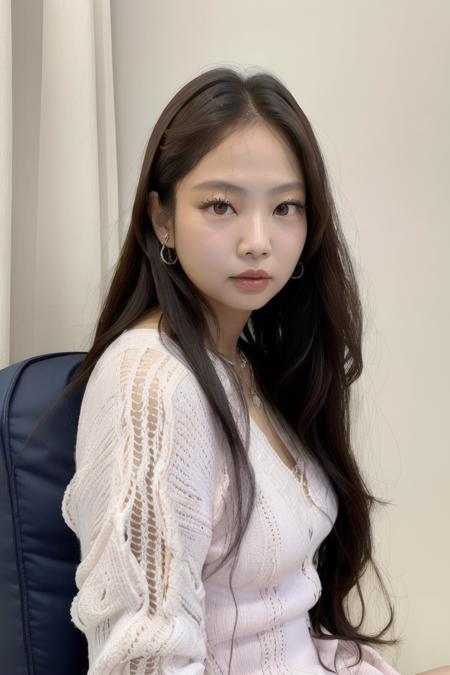 jennie, (looking_to_camera:1.1)
,best quality, realistic, photorealistic,ultra detailed,extremely detailed face 
<lora:jennie-sd1.5-000004:0.8>