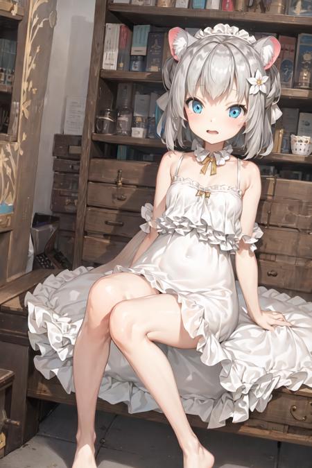 (masterpiece, best quality), (1girl, solo),
<lora:hoshimiVR_a5:0.7>, vr-hoshimi, dress, hair flower