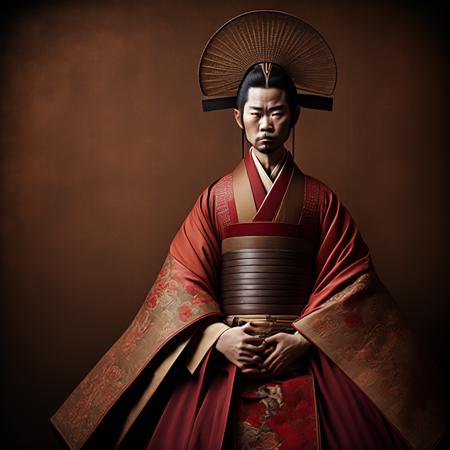 photo A nobody from the Edo Period is dressed as the Shogun (ShogunNobody style:1) <lora:djzShogunNobody:0.8)