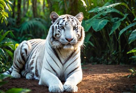 panther sitting in lush and vast jungle, ultra high quality, brilliant, highly detailed, UHD 8k, (crisp details), sharp focus, full body, cinematic white tiger sitting in lush and vast jungle, ultra high quality, brilliant, highly detailed, UHD 8k, (crisp details), sharp focus, full body, cinematic extremely detailed wallpaper, highly detailed, extremely detailed, Cinematic Lighting, sparks, lensflare, rim lighting, backlighting, Chromatic Aberration, RTX, Post Processing,