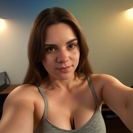 A selfie style photo of the last 25 year old woman from the last day of human kind on earth, extremely detailed
