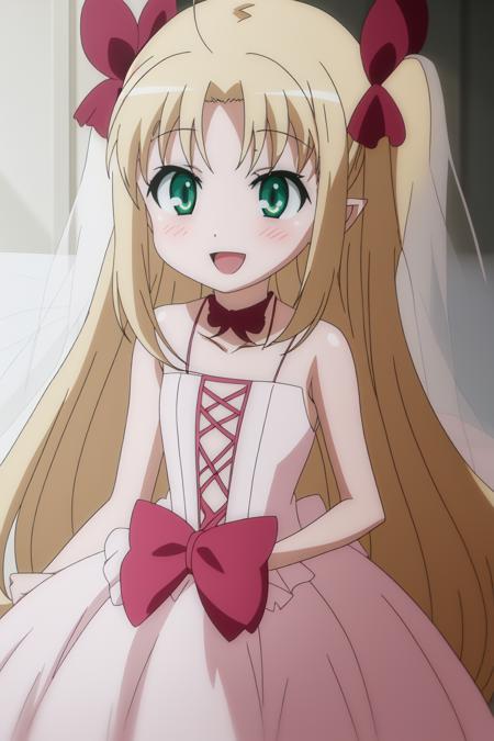 <lora:astarotteAstarotte_v10:0.7> astarotte ygvar, wedding dress, cute, happy, 8k, masterpiece, absurdres, anime, screencap,