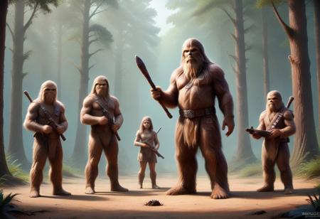 To create an image of obtaining Wroshyr wood from Kashyyyk, consider:
* A dense, vibrant forest with ancient trees
* Wookiees using primitive tools to harvest wood
* A lively atmosphere with community and cooperation
* Incorporate sounds and smells of the forest
* Convey respect and harmony between Wookiees and environment
* Showcase Wookiees' connection to nature and role as guardians
* Depict Wookiees' tools and equipment in a primitive yet effective way
* Emphasize community and cooperation among Wookiees
* Highlight Wookiees' understanding of the forest and its rhythms
* Create a sense of peace and tranquility in the image
* Inspire a sense of wonder and awe with the beauty of the forest
* Use rich textures and details to bring the image to life
* Ensure the overall mood is one of harmony and balance.